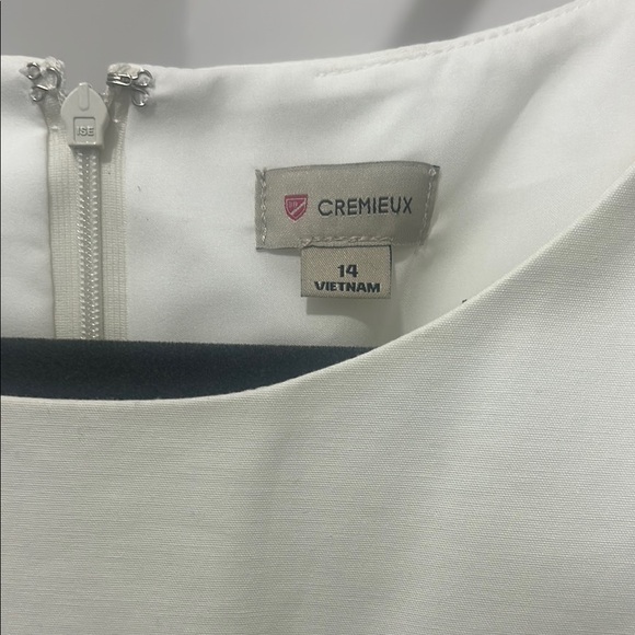 NWT Daniel Cremieux White and Tan Geometric Midi Dress - Picture 2 of 9